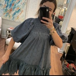 Love the Label Lillian Puff Sleeve Eyelet Mini Dress